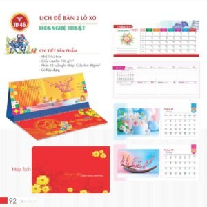 Lịch Để Bàn 2027 TD Mẫu TD46 (14 x 24cm) Ấn Phẩm Quà Tết Ngân Hàng & Tài Chính VIP in logo doanh nghiệp quà tặng Tết tại Quà Tặng Ngân Hàng