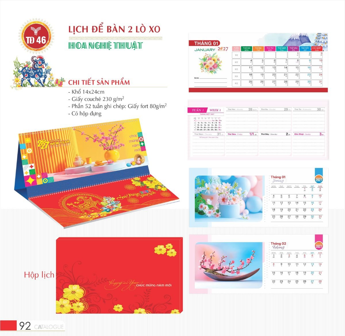 Lịch Để Bàn 2027 TD Mẫu TD46 (14 x 24cm) Ấn Phẩm Quà Tết Ngân Hàng & Tài Chính VIP Lịch Để Bàn 2027 TD Mẫu TD46 (14 x 24cm) Ấn Phẩm Quà Tết Ngân Hàng & Tài Chính VIP in logo doanh nghiệp quà tặng Tết tại Quà Tặng Ngân Hàng