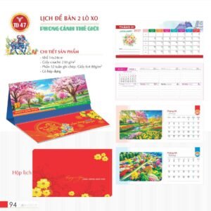 Lịch Để Bàn 2027 TD Mẫu TD47 (14 x 24cm) Ấn Phẩm Quà Tết Ngân Hàng & Tài Chính VIP in logo doanh nghiệp quà tặng Tết tại Quà Tặng Ngân Hàng