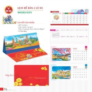 Lịch Để Bàn 2027 TD Mẫu TD48 (14 x 24cm) Ấn Phẩm Quà Tết Ngân Hàng & Tài Chính VIP in logo doanh nghiệp quà tặng Tết tại Quà Tặng Ngân Hàng