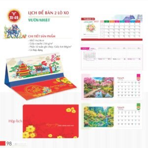 Lịch Để Bàn 2027 TD Mẫu TD49 (14 x 24cm) Ấn Phẩm Quà Tết Ngân Hàng & Tài Chính VIP in logo doanh nghiệp quà tặng Tết tại Quà Tặng Ngân Hàng
