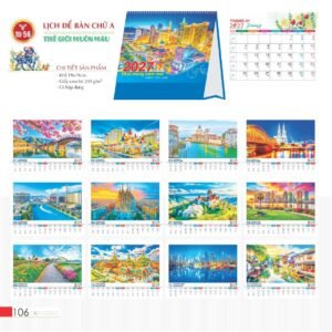 Lịch Bàn Chữ A 2027 TD Mẫu TD56 (19 x 19cm) Ấn Phẩm Quà Tết Ngân Hàng & Tài Chính VIP in logo doanh nghiệp quà tặng Tết tại Quà Tặng Ngân Hàng