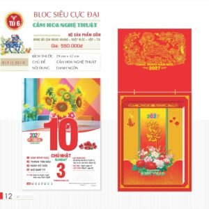 Lịch Bloc Siêu Cực Đại 2027 TD Mẫu TD6 (38 x 53 cm) Ấn Phẩm Quà Tết Ngân Hàng & Tài Chính VIP in logo doanh nghiệp quà tặng Tết tại Quà Tặng Ngân Hàng