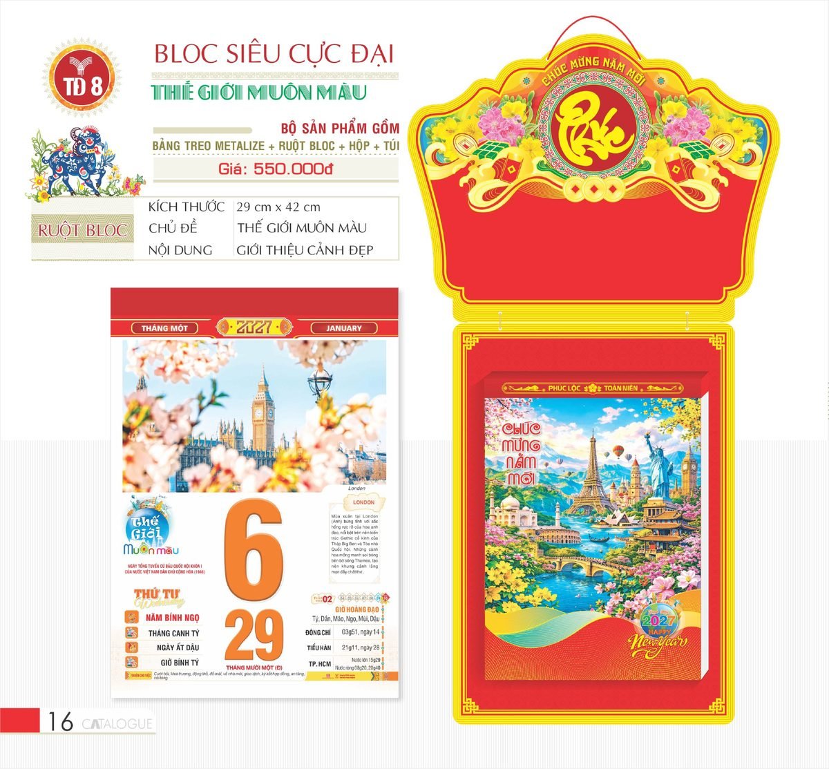 Lịch Bloc Siêu Cực Đại 2027 TD Mẫu TD8 (38 x 53 cm) Ấn Phẩm Quà Tết Ngân Hàng & Tài Chính VIP Lịch Bloc Siêu Cực Đại 2027 TD Mẫu TD8 (38 x 53 cm) Ấn Phẩm Quà Tết Ngân Hàng & Tài Chính VIP in logo doanh nghiệp quà tặng Tết tại Quà Tặng Ngân Hàng
