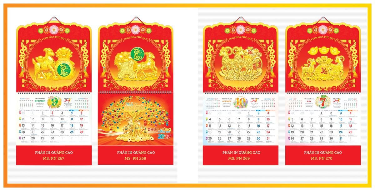 Lịch 13 Tờ TPN13T11 Ấn Phẩm Quà Tết Ngân Hàng & Tài Chính VIP