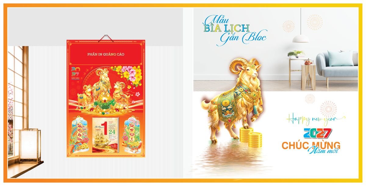 Bìa Lịch Treo Gắn Bloc Tân Phương Nam TPNBIA01 Ấn Phẩm Quà Tết Ngân Hàng & Tài Chính VIP