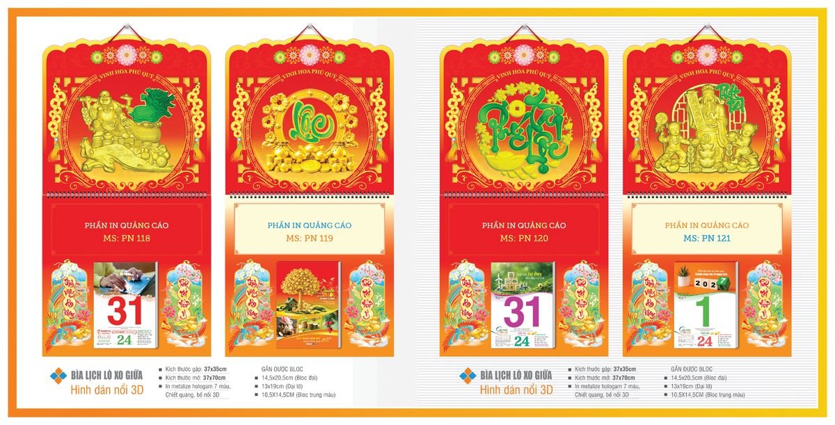 Bìa Lịch Treo Gắn Bloc Tân Phương Nam TPNBIA17 Ấn Phẩm Quà Tết Ngân Hàng & Tài Chính VIP