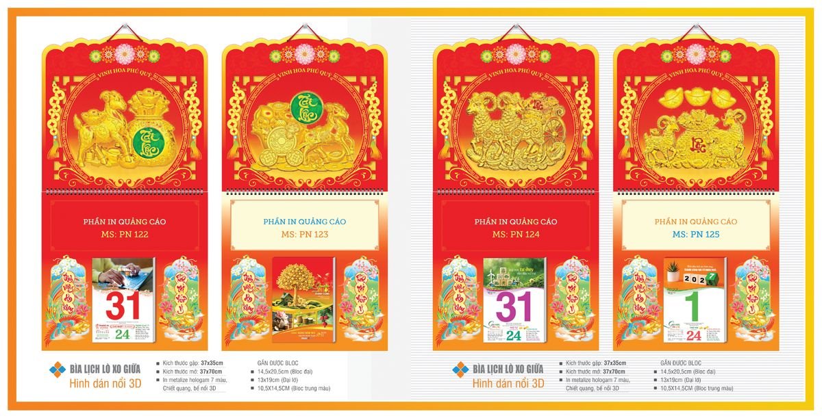 Bìa Lịch Treo Gắn Bloc Tân Phương Nam TPNBIA18 Ấn Phẩm Quà Tết Ngân Hàng & Tài Chính VIP