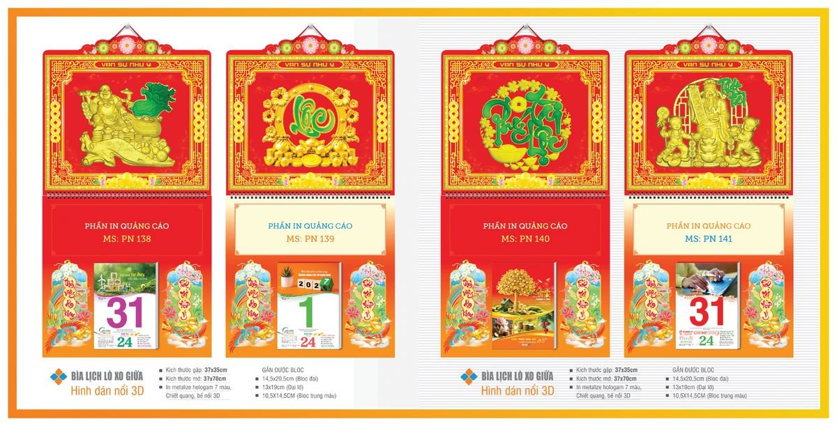 Bìa Lịch Treo Gắn Bloc Tân Phương Nam TPNBIA22 Ấn Phẩm Quà Tết Ngân Hàng & Tài Chính VIP