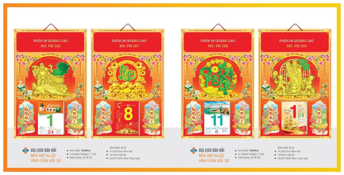 Bìa Lịch Treo Gắn Bloc Tân Phương Nam TPNBIA29 Ấn Phẩm Quà Tết Ngân Hàng & Tài Chính VIP