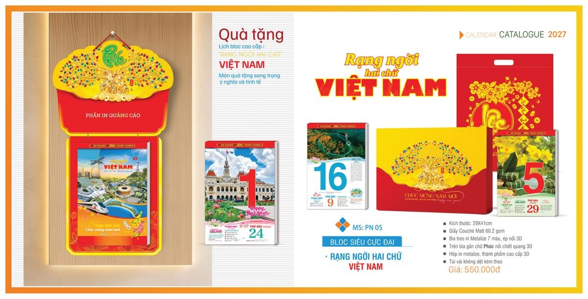 Lịch Bloc TPN 2027 TPNBLOC07 Ấn Phẩm Quà Tết Ngân Hàng & Tài Chính VIP