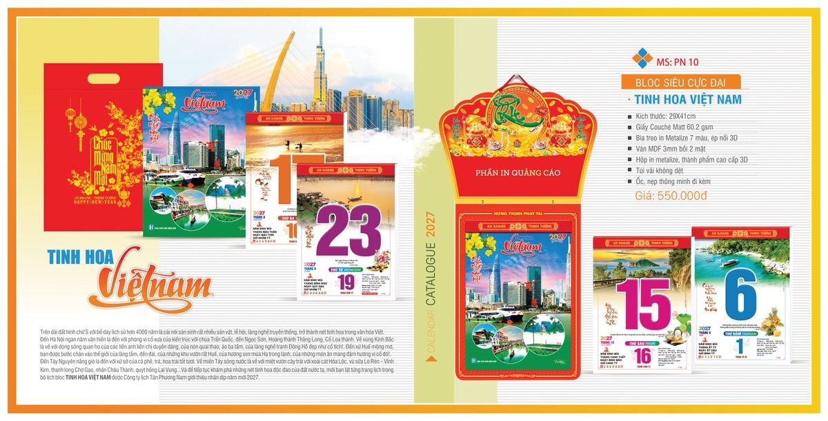 Lịch Bloc TPN 2027 TPNBLOC12 Ấn Phẩm Quà Tết Ngân Hàng & Tài Chính VIP