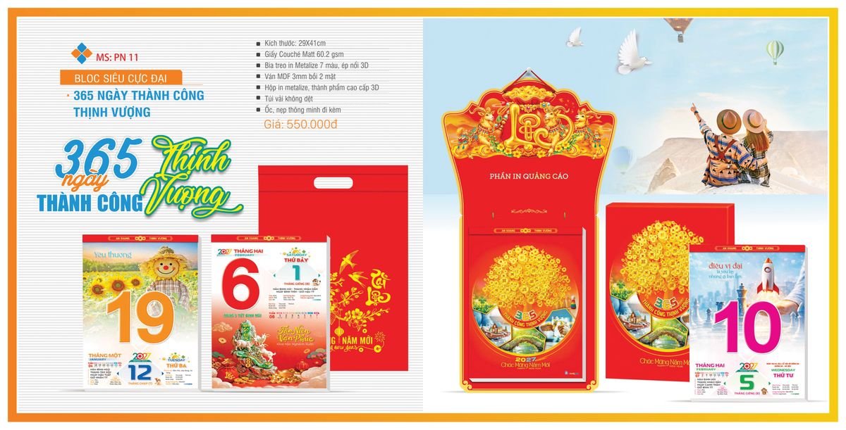 Lịch Bloc TPN 2027 TPNBLOC13 Ấn Phẩm Quà Tết Ngân Hàng & Tài Chính VIP