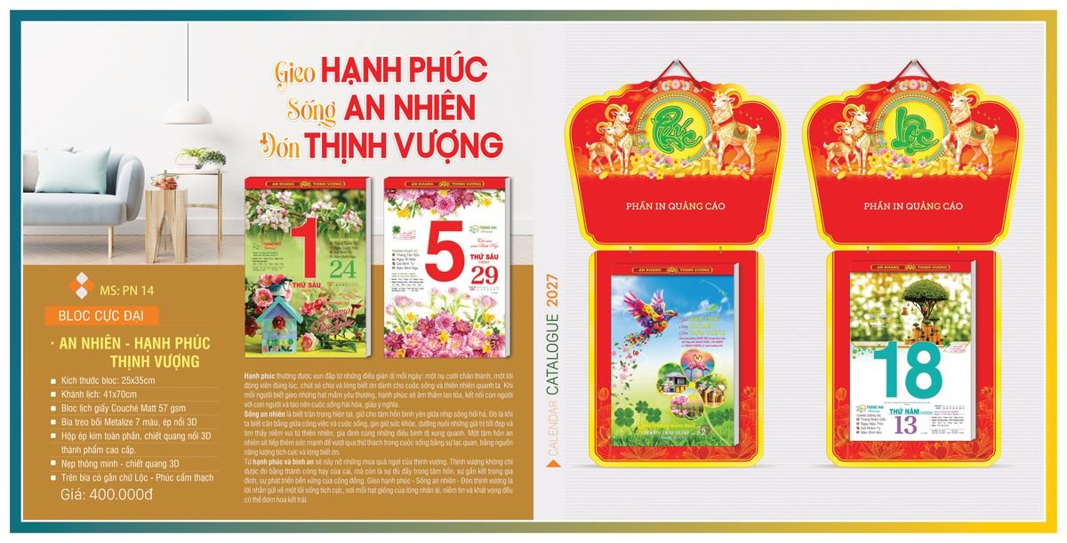 Lịch Bloc TPN 2027 TPNBLOC17 Ấn Phẩm Quà Tết Ngân Hàng & Tài Chính VIP
