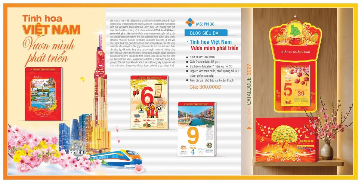 Lịch Bloc TPN 2027 TPNBLOC40 Ấn Phẩm Quà Tết Ngân Hàng & Tài Chính VIP