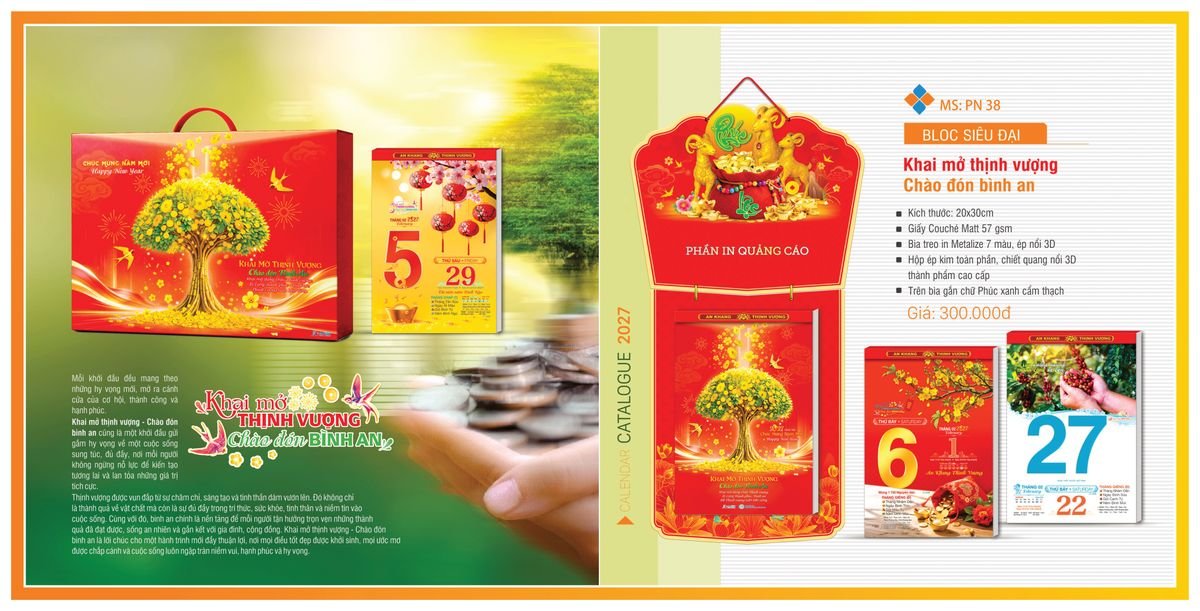 Lịch Bloc TPN 2027 TPNBLOC42 Ấn Phẩm Quà Tết Ngân Hàng & Tài Chính VIP
