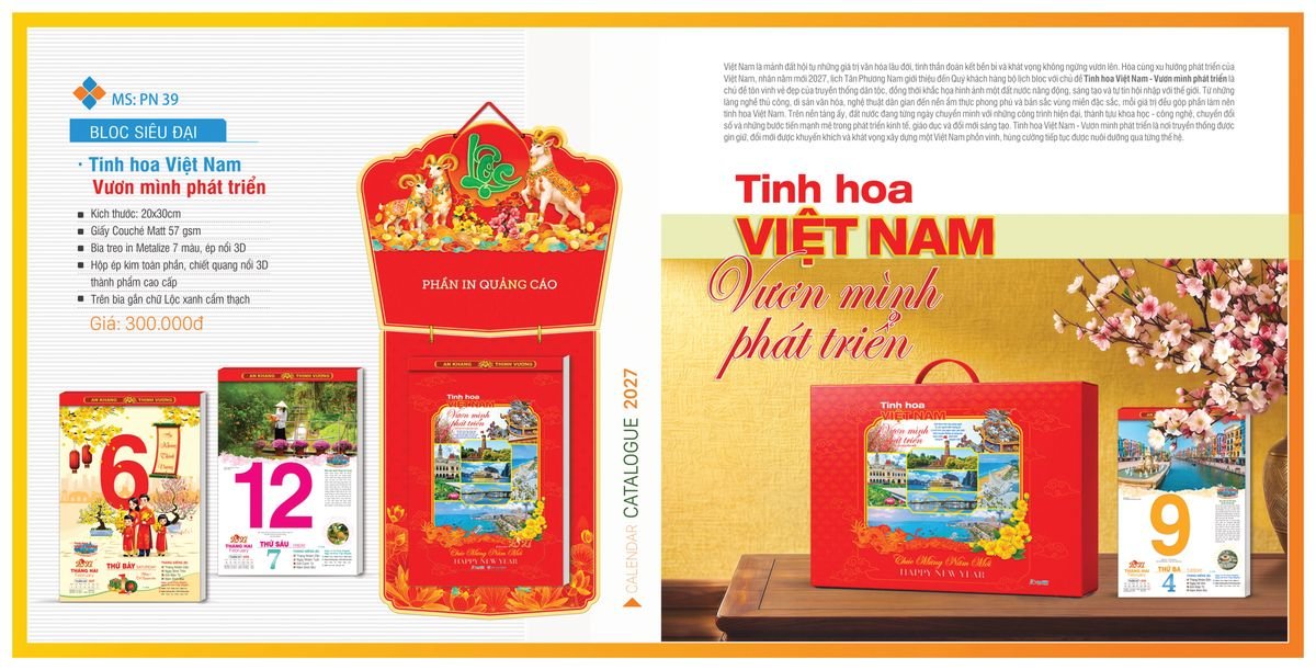 Lịch Bloc TPN 2027 TPNBLOC43 Ấn Phẩm Quà Tết Ngân Hàng & Tài Chính VIP
