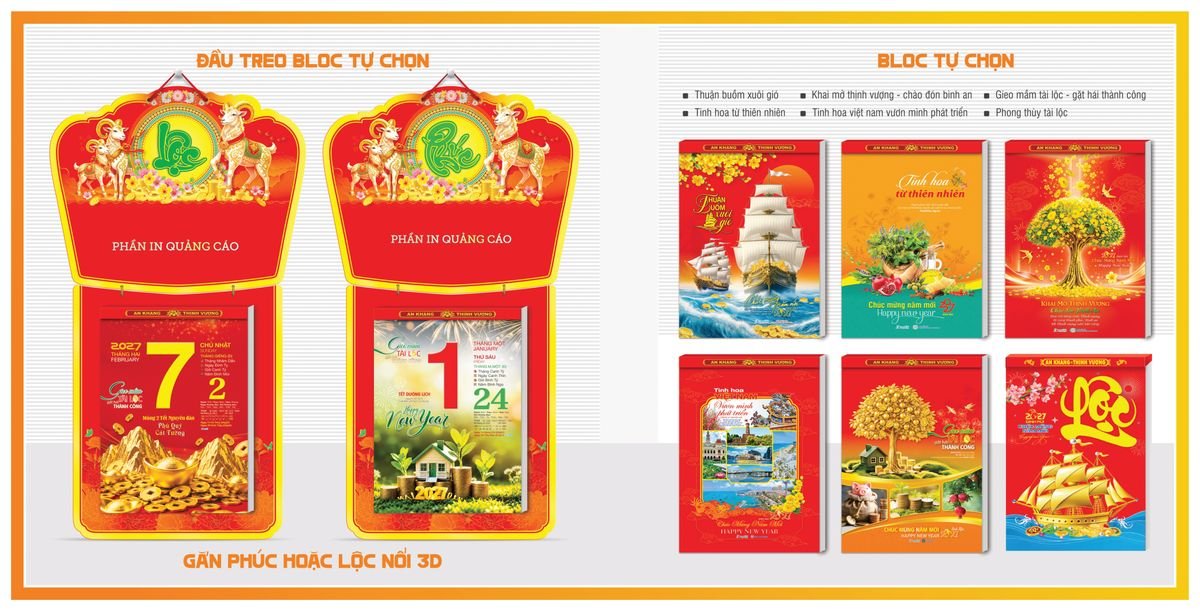 Lịch Bloc TPN 2027 TPNBLOC51 Ấn Phẩm Quà Tết Ngân Hàng & Tài Chính VIP