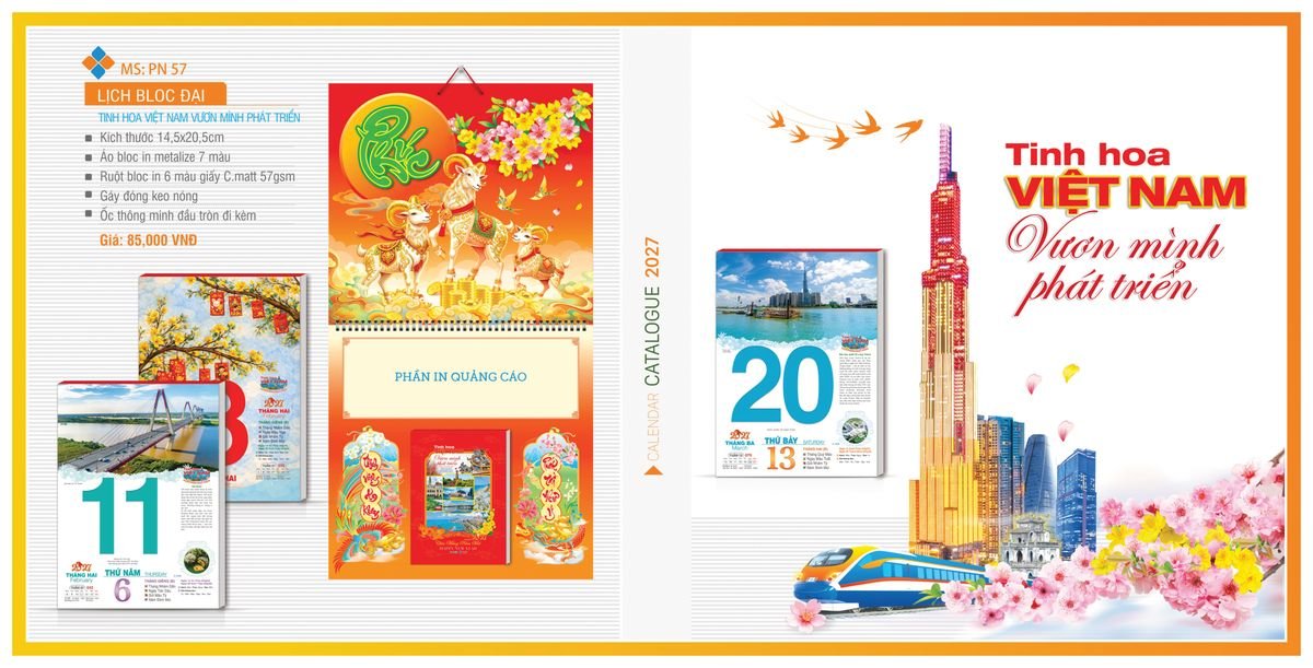 Lịch Bloc TPN 2027 TPNBLOC64 Ấn Phẩm Quà Tết Ngân Hàng & Tài Chính VIP
