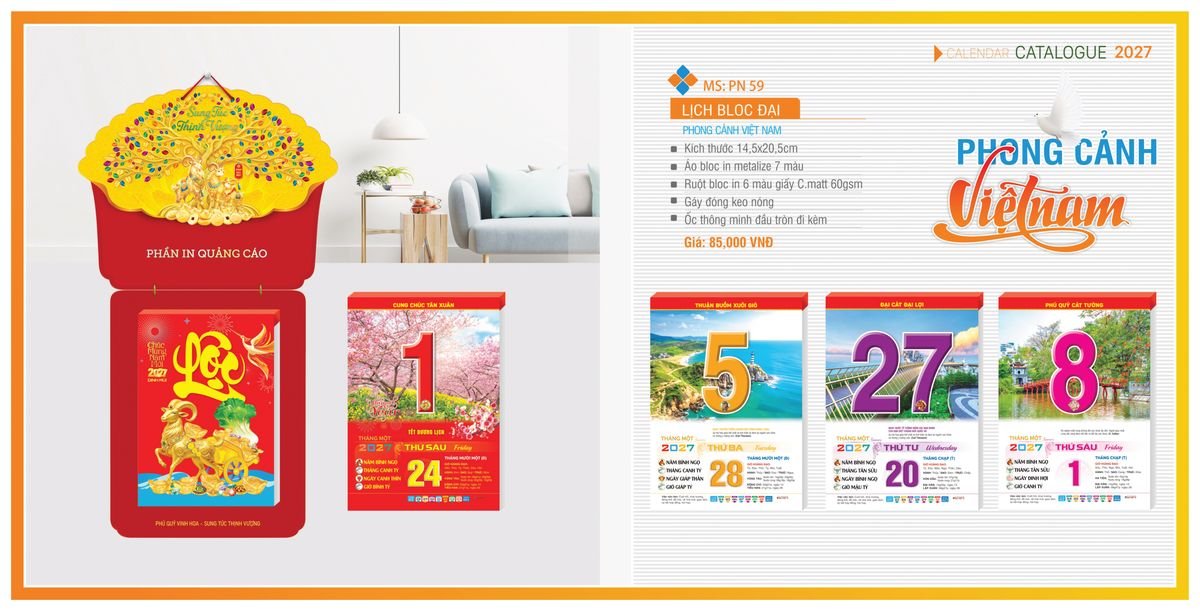 Lịch Bloc TPN 2027 TPNBLOC66 Ấn Phẩm Quà Tết Ngân Hàng & Tài Chính VIP