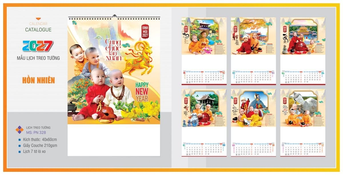 Lịch 7 Tờ Lò Xo TPNLX18 Ấn Phẩm Quà Tết Ngân Hàng & Tài Chính VIP