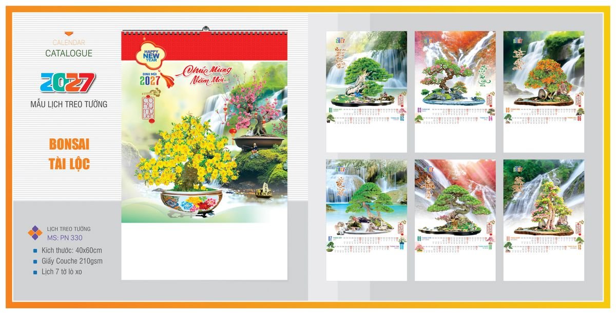 Lịch 7 Tờ Lò Xo TPNLX20 Ấn Phẩm Quà Tết Ngân Hàng & Tài Chính VIP