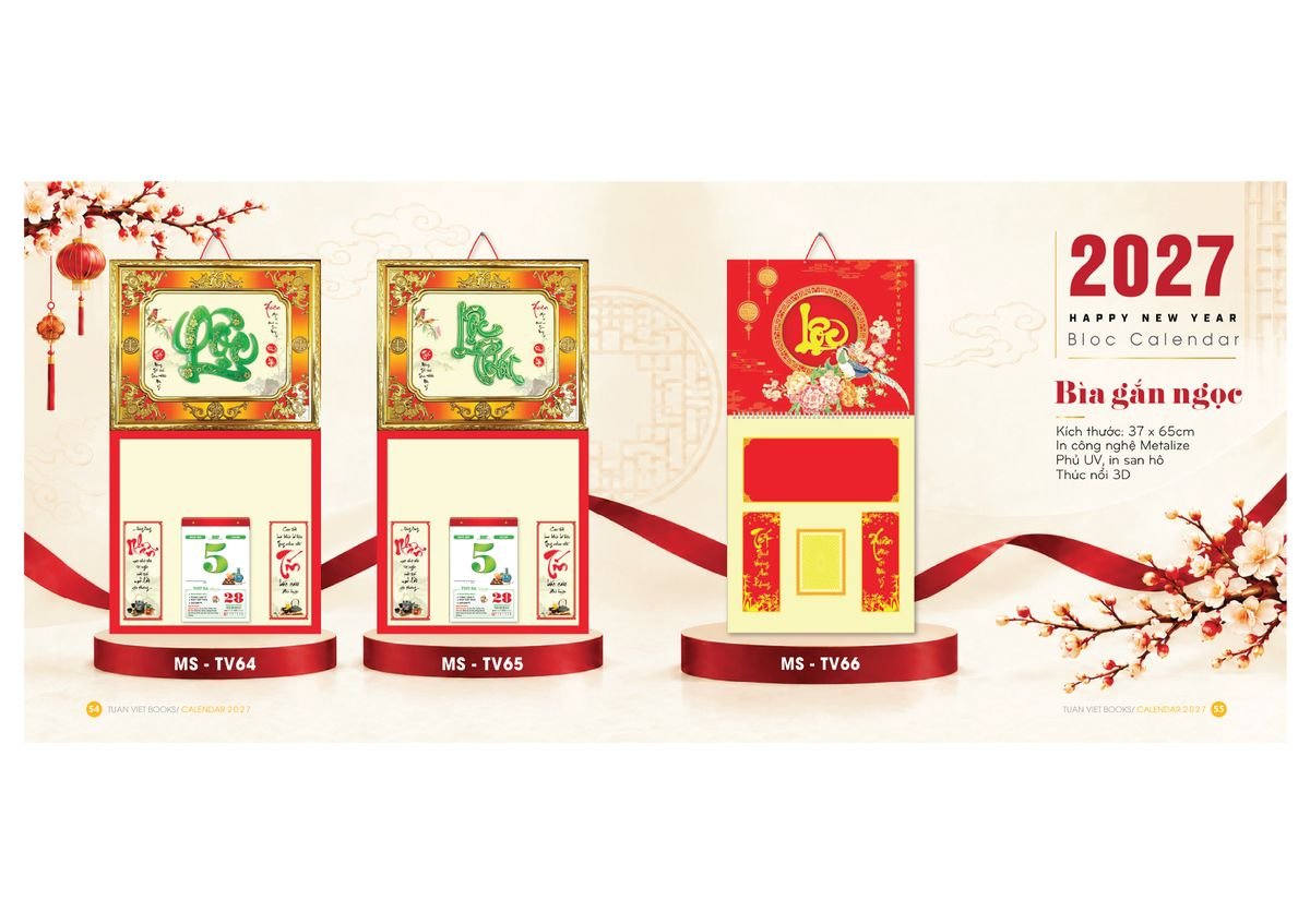Lịch Để Bàn TV 2027 TV28 Ấn Phẩm Quà Tết Ngân Hàng & Tài Chính VIP