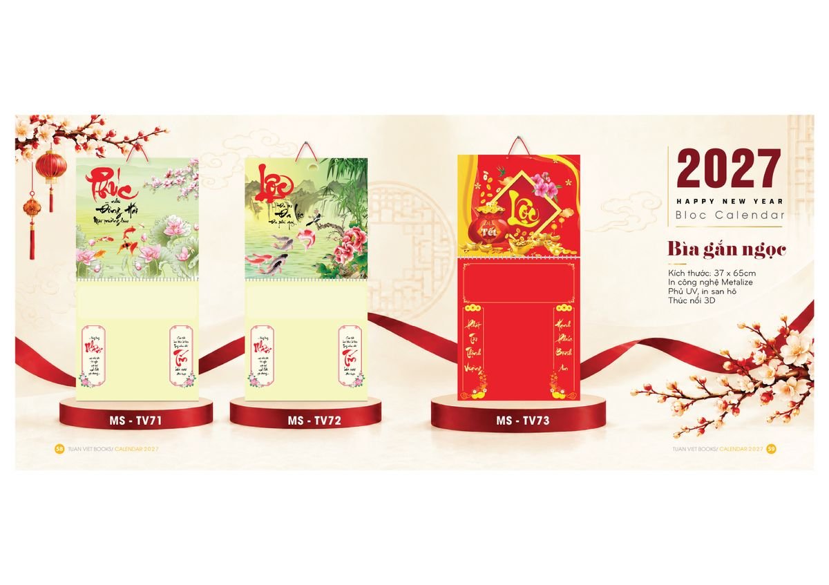 Lịch Để Bàn TV 2027 TV30 Ấn Phẩm Quà Tết Ngân Hàng & Tài Chính VIP