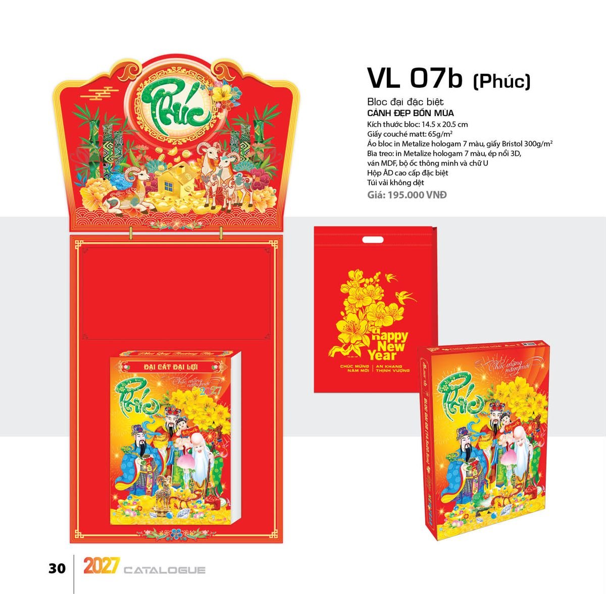 Lịch Bloc Đại Đặc Biệt 2027 VL Mẫu VL07B - Đại Cát Đại Lợi (29 x 41 cm) Ấn Phẩm Quà Tết Ngân Hàng & Tài Chính VIP Lịch Bloc Đại Đặc Biệt 2027 VL Mẫu VL07B - Đại Cát Đại Lợi (29 x 41 cm) Ấn Phẩm Quà Tết Ngân Hàng & Tài Chính VIP in logo doanh nghiệp quà tặng Tết tại Quà Tặng Ngân Hàng