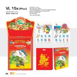 Lịch 52 Tuần 2027 VL Mẫu VL16 (31 x 42 cm) Ấn Phẩm Quà Tết Ngân Hàng & Tài Chính VIP in logo doanh nghiệp quà tặng Tết tại Quà Tặng Ngân Hàng