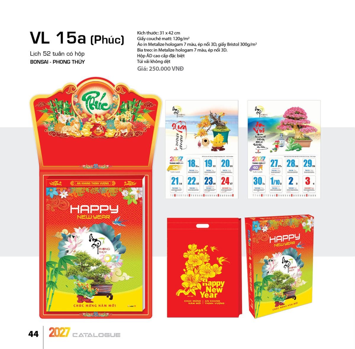 Lịch 52 Tuần 2027 VL Mẫu VL16 (31 x 42 cm) Ấn Phẩm Quà Tết Ngân Hàng & Tài Chính VIP Lịch 52 Tuần 2027 VL Mẫu VL16 (31 x 42 cm) Ấn Phẩm Quà Tết Ngân Hàng & Tài Chính VIP in logo doanh nghiệp quà tặng Tết tại Quà Tặng Ngân Hàng
