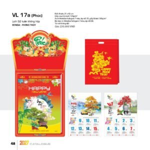 Lịch 52 Tuần 2027 VL Mẫu VLLB01 (31 x 42cm) Ấn Phẩm Quà Tết Ngân Hàng & Tài Chính VIP in logo doanh nghiệp quà tặng Tết tại Quà Tặng Ngân Hàng