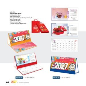 Lịch Bàn Chữ M (Có Note 52 Tuần) 2027 VL Mẫu VLLB09 (24 x 11cm) Ấn Phẩm Quà Tết Ngân Hàng & Tài Chính VIP in logo doanh nghiệp quà tặng Tết tại Quà Tặng Ngân Hàng