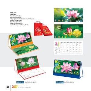 Lịch Bàn Chữ M (Có Note 52 Tuần) 2027 VL Mẫu VLLB13 (24 x 11cm) Ấn Phẩm Quà Tết Ngân Hàng & Tài Chính VIP in logo doanh nghiệp quà tặng Tết tại Quà Tặng Ngân Hàng